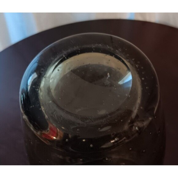 Whitefriars Smokey Brown Vase Bullicante Controlled Bubbles 7.5" Excellent Cond - Picture 4 of 7